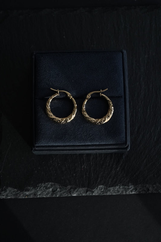 Venetian Etch Hoops Earring
